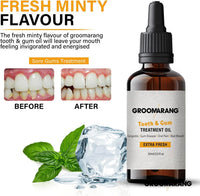 groomarang Groomarang Gum Oil - Made from 100% Pure Botanical Oils (Extra Fresh) Convenient Dropper Bottle for Accurate Dispensing 30ml Includes Stainless Steel Tongue Scraper