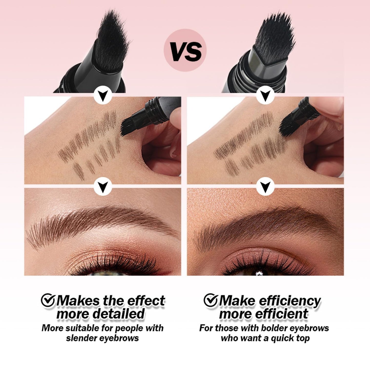 Generic Brow-Fection Angled Brush & Dip - Waterproof Eyebrow Tint Kit For Defined, Natural-Looking, Long-Lasting Brows with Precision Tip & Dark Brown Pencil Powder Pomade Palette