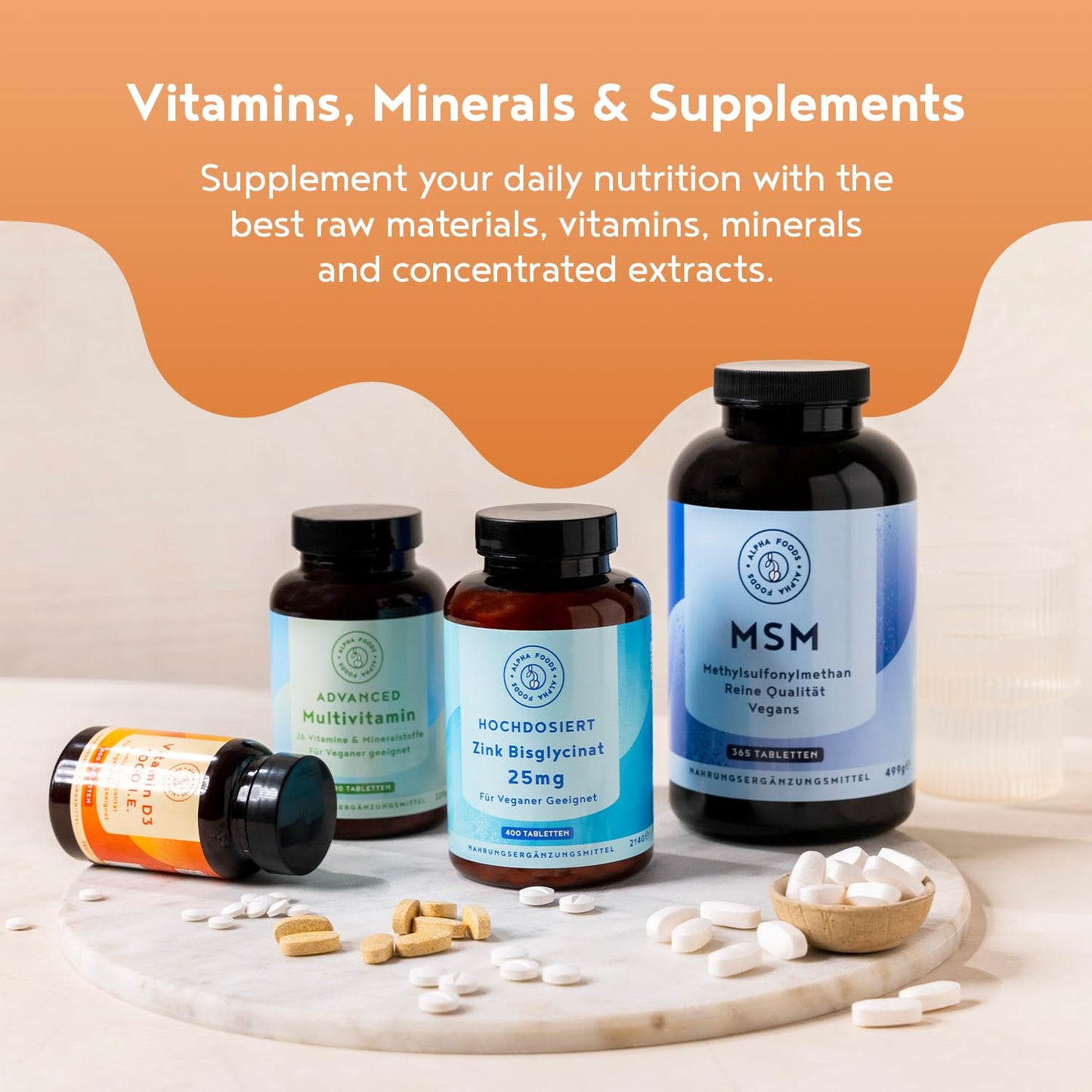 Vitamin C 1000mg | 180 Vegan VIT C Tablets [6 Month Supply] | High Strength Ascorbic Acid | with Added Bioflavonoids & Rosehip | for Normal Immune System | Alpha Foods