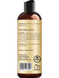 Handcraft Blends Grapeseed Oil - Cold-Pressed 236 ml - 100% Pure and Natural - Premium Grade Carrier Oil for Skin and Hair - Hair and Body - Hexane-Free