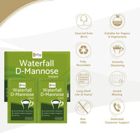 Waterfall D-Mannose Powder Sachets (30 x 3g Sachets) XL Pack - D-Mannose sourced from Birch - Monthly Supply for Prevention - SC Nutra (Sweet Cures)