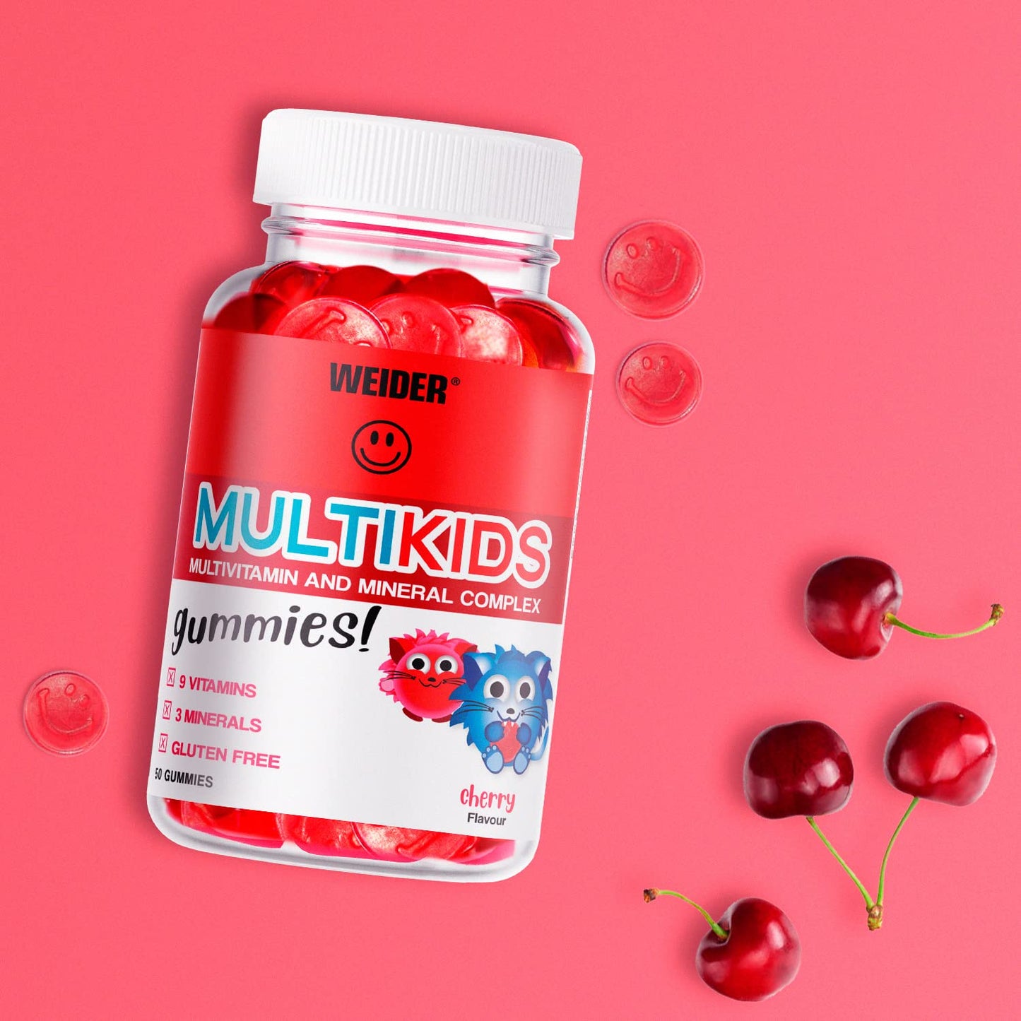 Weider Multivit + Multikids Gummies - Multivitamin Pack for Adults and Children - Vitamins (D,C,E,B6,B12) and Minerals - No Added Sugar - Ideal Pack for The Whole Family - 80 and 50 Gummies