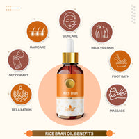 Crysalis Rice Bran (Oryza Sativa L.) Oil | Pure & Natural Undiluted Cold Pressed Carrier Oil - 30ml/1.01fl oz