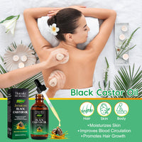 NBXINSLF 2Pack Jamaican Black Castor Oil for Hair Growth,Thicker Eyelashes & Eyebrows,Organic Castor Oil for Face,Body & Skin,100% Pure Cold Pressed Black Castor Oil,Hair Nourishing Oil