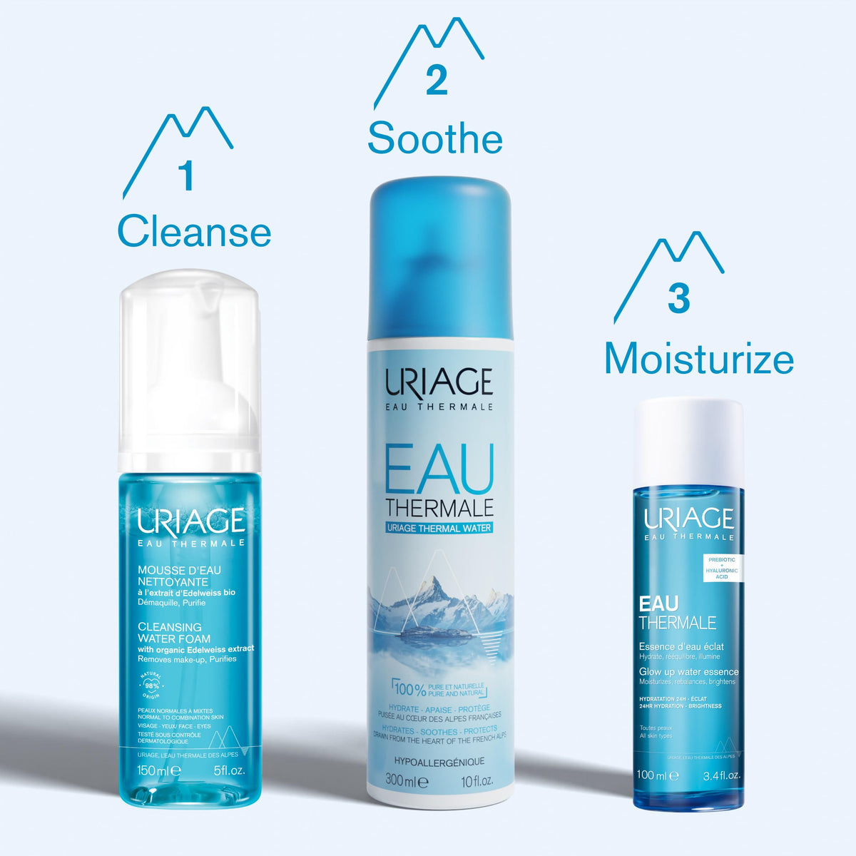 Uriage Glow up Water Essence with Hyaluronic Acid - Hydrates - Clears & Tightens Pores - Bergamot & Peach Scent - High Tolerance - 96% Ingredients of Natural Origin - 100ml