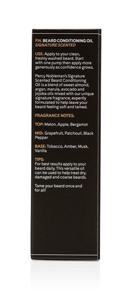 Percy Nobleman Beard Oil – 99 % Natural Conditioning & Grooming Oil – Argan, Jojoba, Avocado, Almond & Marula Oils – Vanille Musk Scent – Softens, Nourishes & Tames Coarse Beards (30 ml)