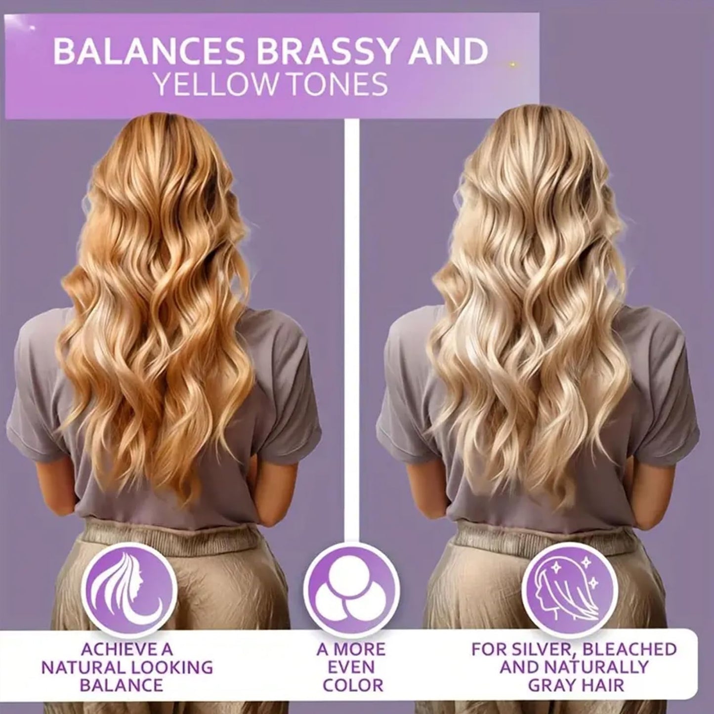 DMQ Purple Toning Hair Mask 50g, Intensive Toning Hair Mask for Lightened & Highlighted Cool Blonde Hair,Deeply Nourishing Damaged Hair,Deep Nourish Brighten Hair,Travel Size