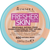 Rimmel London Fresher Skin Foundation, 400 Natural Beige, 25 ml