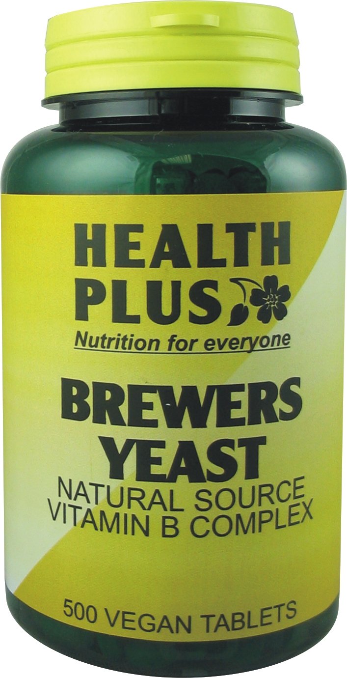 Health Plus Brewers Yeast 300mg : Vitamin B Supplement : 500 Tablets, in a Planet-Friendly 99% Recycled Pot