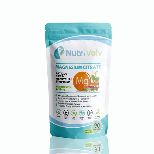 Magnesium Citrate 600mg | Providing 180mg Elemental Magnesium Per Serving | 90 Vegan Capsules (3 Months Supply).| Supports Muscle and Bone Health.