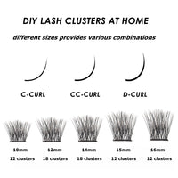 Lanciley Individual Lashes 144 Clusters Lashes DIY Eyelash Extensions False Eyelashes Individual Natural Soft Reusable Easy to Use C/D Curl 10/12/14/15/16mm - L28