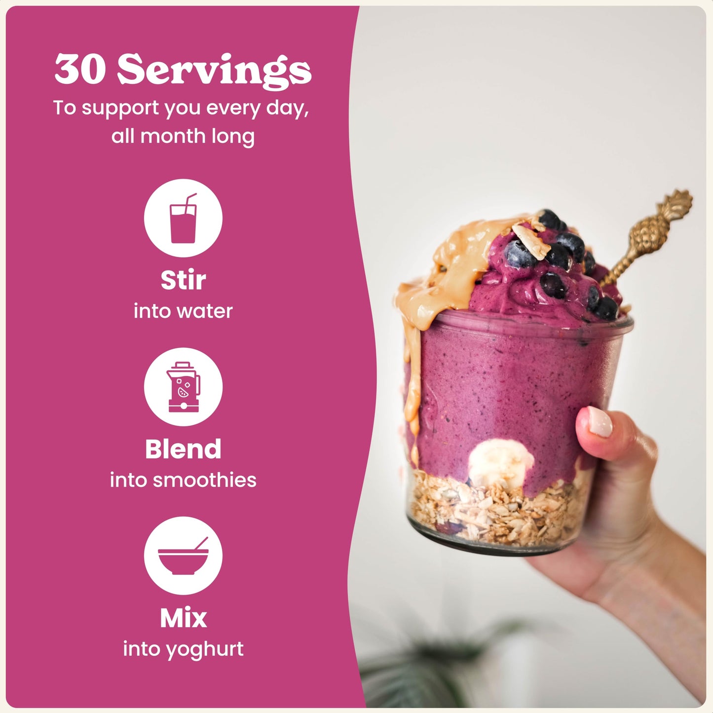 Rheal Berry Beauty 150g | 30 Servings | Nutritious Superfood Blend with Açai Berry & Acerola | Contains Your Daily Serving of Vitamin C | 100% Organic & Gluten Free | Plant Based | Certified B Corp