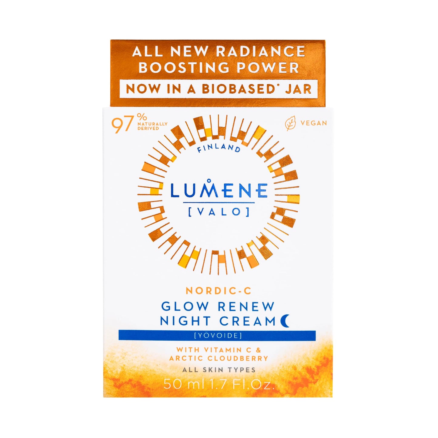 Lumene Nordic-C [VALO] Vitamin C Glow Renew Night Cream 50ml - Overnight Bright Sleeping Cream, New Improved Formulation