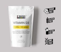 formula max5 nutrition Vitamin D 1000iu | Easy Swallow Micro tablets | One a Day Cholecalciferol VIT D | Vegetarian High Strength Immune System Support Vitamin D Supplement | UK Made (180)