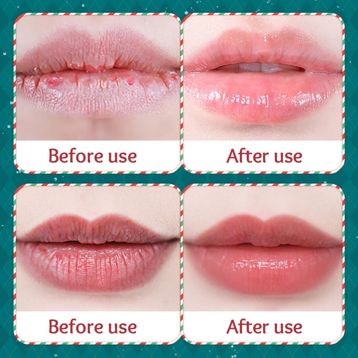 EONFAVE Christmas Lip Balm Set - Moisturising Lip Balm for Cracked Lips - 3pcs Lip Balm Gifts Set - Avocado, Cherry, Honey - Repair Lip Moisturizer For Dry Lip - Lip Care Festival Selection In Christmas Day