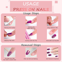 Ceboic 24Pcs Almond French Press on Nails Short, Yellow Glossy Acrylic French Tips Fake Nails, Ballerina False Nails with Waves Designs Full Cover Stick on Nail for Women and Girls