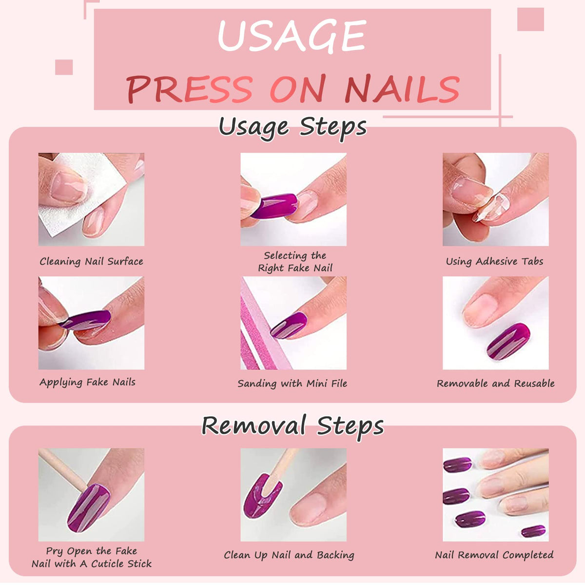 Ceboic 24PCS Short False Nails Almond, French Tip Nude & White Press on Nails Designs, Glossy Removable Glue-on Nails Fake Nails Set with Glue Stickers, Acrylic Full Cover Stick on Nails for Women Girls