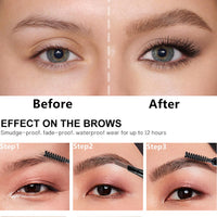 Go Ho 3 PCS Eyebrow Pen(Dark Brown,Brown,Black),Smooth Gel Eyebrow Pencil with Brush,Dual-sided Mechanical Brow Pen,Natural-Looking,Long Lasting Draws Brow Hairs Shapes,Defines,Fills Eyebrow Makeup