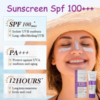 ChicNana Sunscreen SPF 100+, Sun Cream SPF 100 PA+++, Very High Protection Suncream Factor 100, Very Water + Sweat Resistant, Refreshing, Ultra Light UV Protetion Face Sunscreen Non Greasy & Non Sticky (80ml）