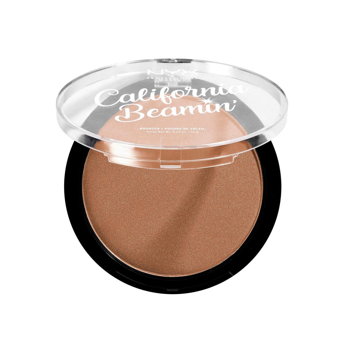 NYX PROFESSIONAL MAKEUP NYX Professional Makeup California Beamin' Face and Body Bronzer, Shimmery Pressed Powder, Large Format, Vegan Formula, Satin Finish, 14 g, Shade: Sunset Vibes
