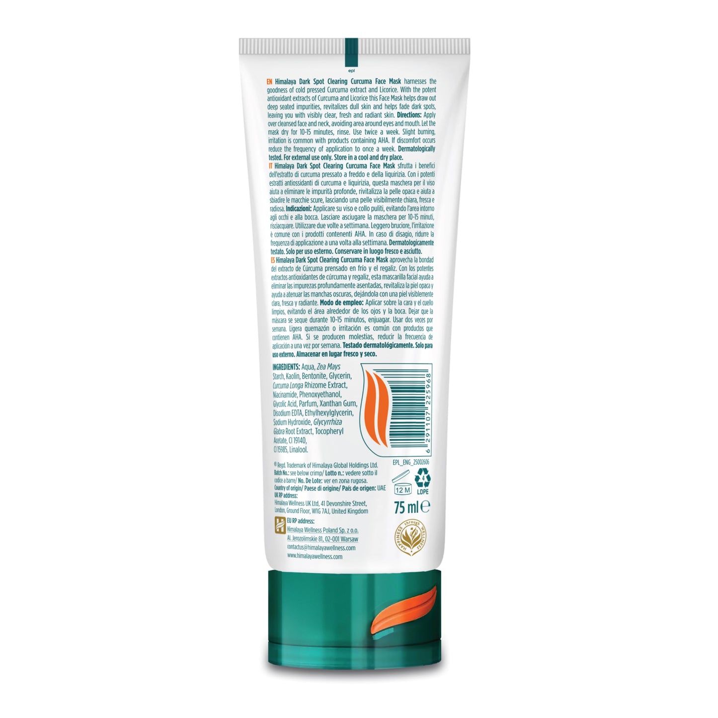 Himalaya Since 1930 Himalaya Dark Spot Clearing Turmeric Mask |Visibly Reduces Dark Spots & Appearance of Pores – 75ml