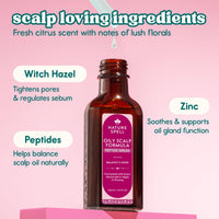 Nature Spell Oily Scalp Serum, Balancing and Clarifying, Lightweight Formula for Scalp and Roots, with Witch Hazel, Ginseng & Zinc, Vegan, 50ml