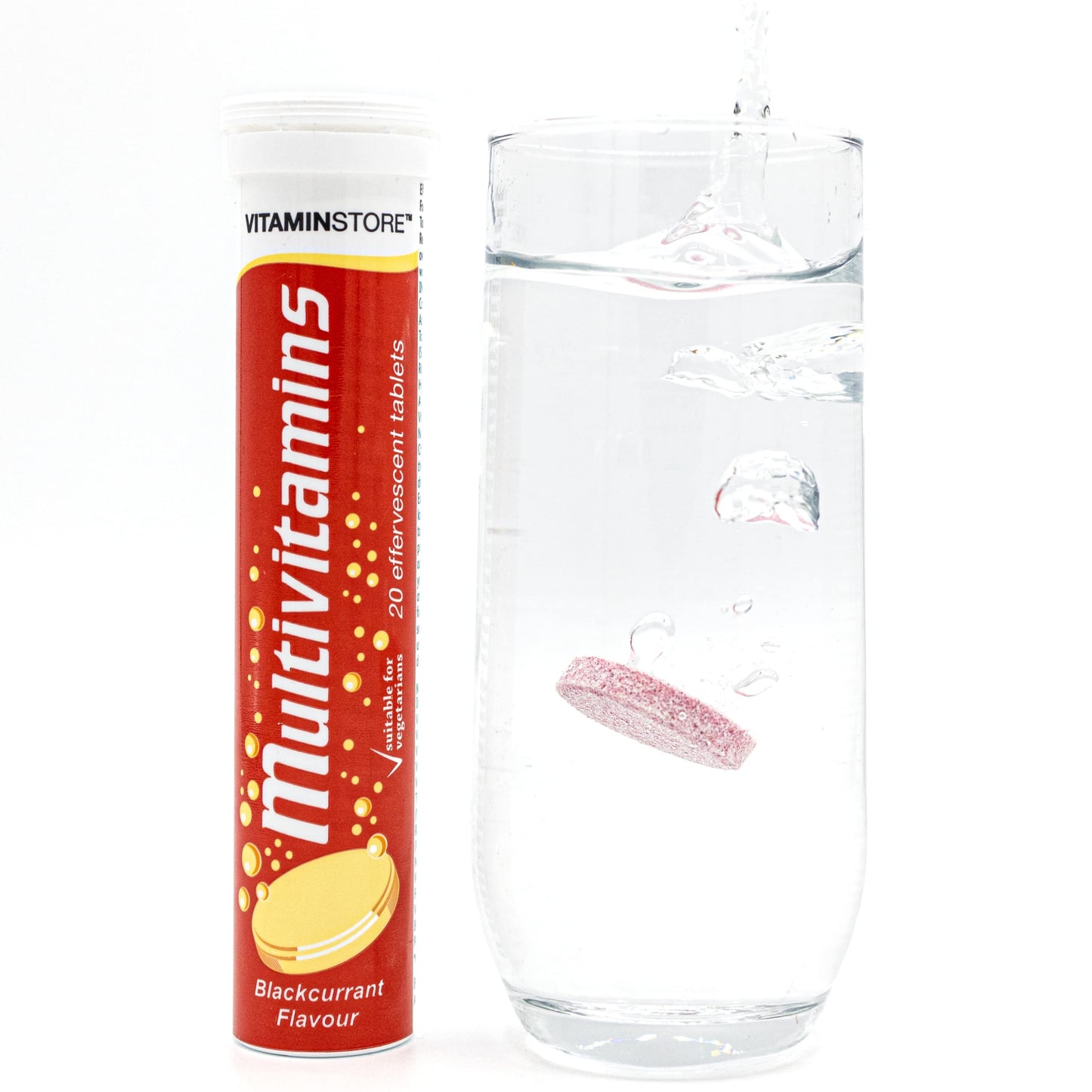 Vitamin Store Effervescent Multivitamins - 3 Packs of 20 Blackcurrant Flavour Fizzy Dissolvable Tablets - Vitamins A, C, D, E, K, B1, B2, B6 B12, Folic Acid - 2 Month Supply (60 Effervescent Tablets)
