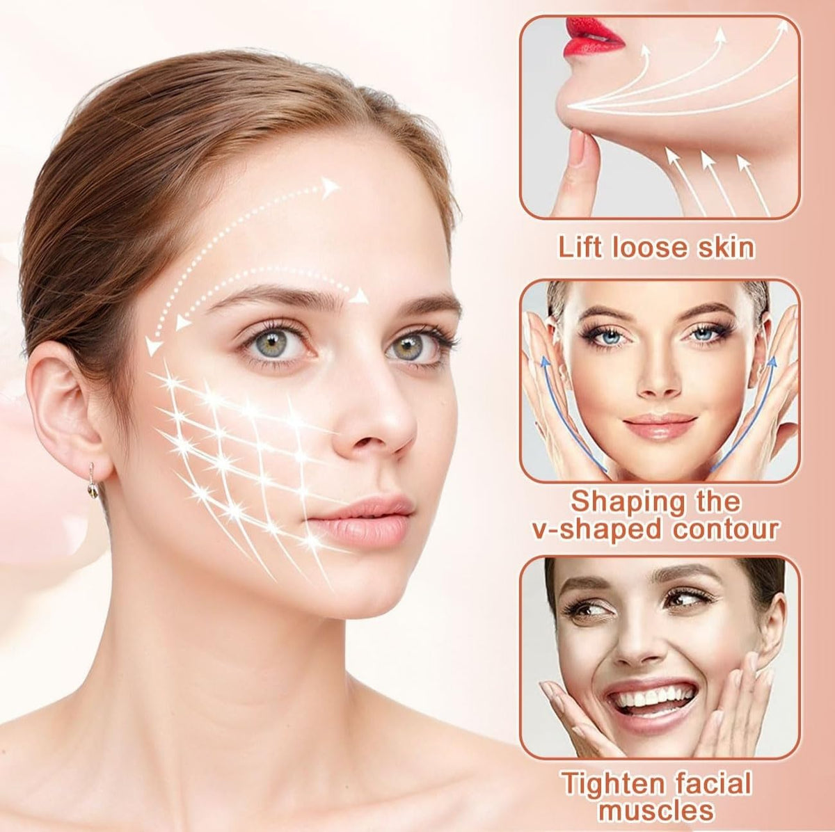 PingWPYe Face Lift Tape, Invisible V Face Sticker with 40 Pcs Wrinkles and 16 Lifting Ropes, Instant Wrinkle Lifting Patches Neck Eye Tape for V-Line Face, Tightening Skin Makeup Lift Tools