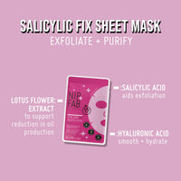 Nip+Fab Nip + Fab Salicylic Acid Fix Sheet Mask for Face with Salicylic Acid, Hyaluronic Acid, Lotus Flower BHA Facial Mask, 24ml