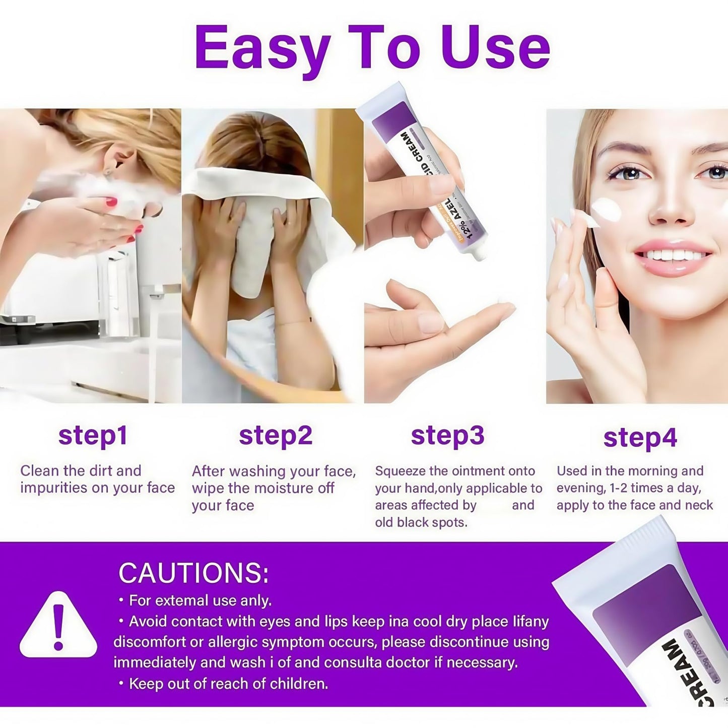 Fankayi Azelaic Acid Serum Cream,Face Hyaluronic Acid for Redness & Dark Spots,Brightening Face Skin Care Treatment,Dark Spot Remover,Brightening Serum,Whitening Freckle Cream,Dark Spot Correcting Serum