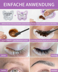 Libeauty Black Eyelash Tint Kit, 2 in 1 Brow & Eye Lash Tint Kit, Individual Package Developer & Black Lash Dye with Tools for Beginners and Salon