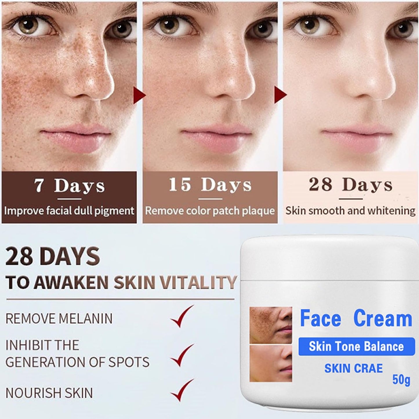 GNAUMORE Dark Spot Corrector Cream,Sun Spots and Melasma Freckle Remover,Spot Remover For Face Serum,Moisturizing Removes Facial Melasma Dark Spots Wrinkles Blemishes 50G