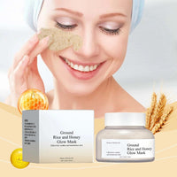 Honey Glow Clay Mask with Ground Rice, Pore Minimizing & Brightening Face Mask, Hydrating & Deep Cleansing, Reduction, Skincare