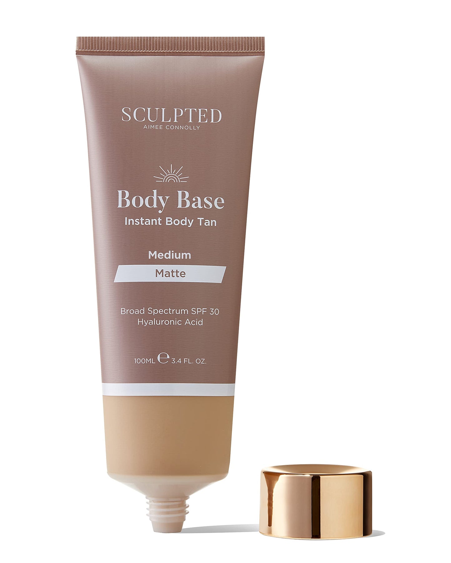 SCULPTED by Aimee Connolly Body Base Instant Tan from Sculpted by Aimee Connolly 100ml - Water-Resistant, Hydrating, Luminous Lotion with SPF30 for an Instant Natural Tan (Medium Matte)
