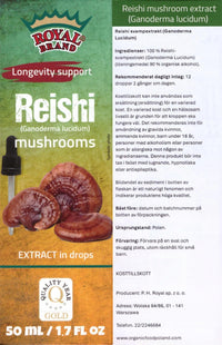 Royal Brand Reishi Mushroom Supplement/Our Reishi Mushroom Extract Promotes Longevity / Reishi Mushroom Tincture - 50ml / 1.7 Fl Oz