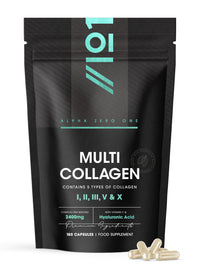 Revive Naturals Multi Collagen 2400mg – Types I, II, III, V & X – 180 Capsules – Wild Caught Marine, Grass Fed Bovine, Eggshell & Free-Range Chicken Collagen Powder, with Hyaluronic Acid & Vitamin C – by Alpha01