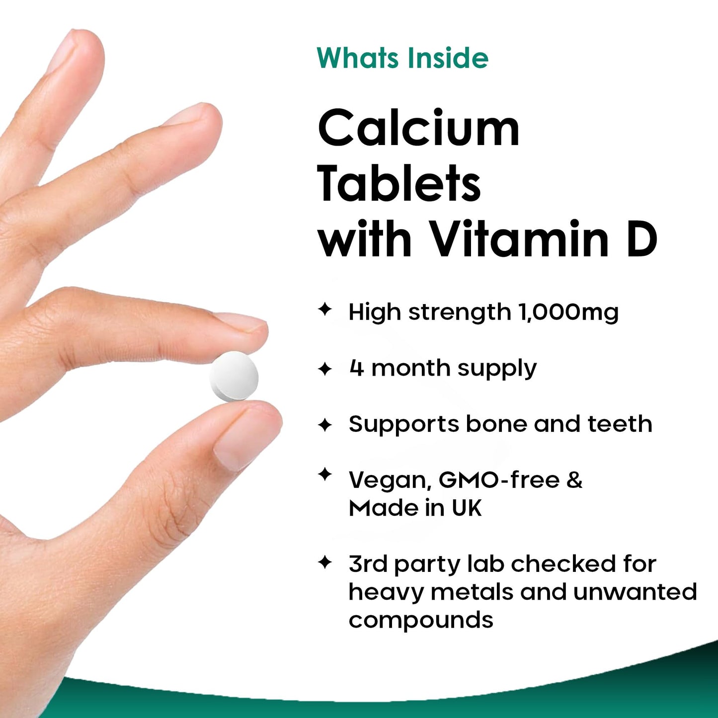 NEW LEAF PRODUCTS Calcium and Vitamin D3 Tablets - Calcium Supplement - 240 High Strength Calcium Tablets Supplement Calcium Vitamin D3 Tablets - Calcium Complex Made in The UK by New Leaf