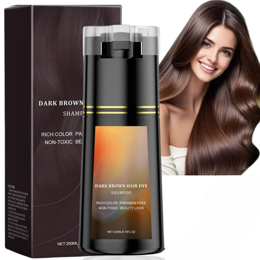 Dark Brown Polar Hair Dye Shampoo,Hair Dye Semi Permanent Color,3 in 1 Sha/mpoo,H/air Dye Shamp/oo,Ha/ir Care Dye Shampo/o,Dark B/rown Hai/r Dye Permanent(Dark Brown)