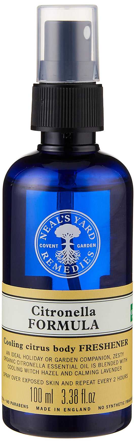 Neal's Yard Remedies | Citronella Formula Body Freshener for Cooling and Refreshing Body With Citrus Extracts, Essential Oils & Vitamin C | 100ml