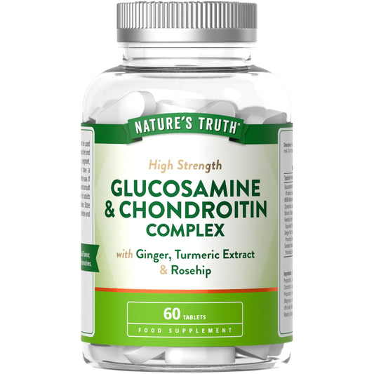 Nature's Truth Glucosamine and Chondroitin Complex - 60 Tablets - with Ginger, Turmeric Extract & Rosehip