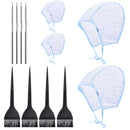 Generic Hair Coloring Highlighting Cap, 4 Hair Disposable Tipping Frosting Cap with 4 Hook and Hair Coloring Brush for Dyeing Hair Salon Home Use