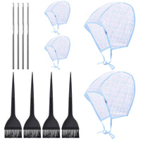 Generic Hair Coloring Highlighting Cap, 4 Hair Disposable Tipping Frosting Cap with 4 Hook and Hair Coloring Brush for Dyeing Hair Salon Home Use