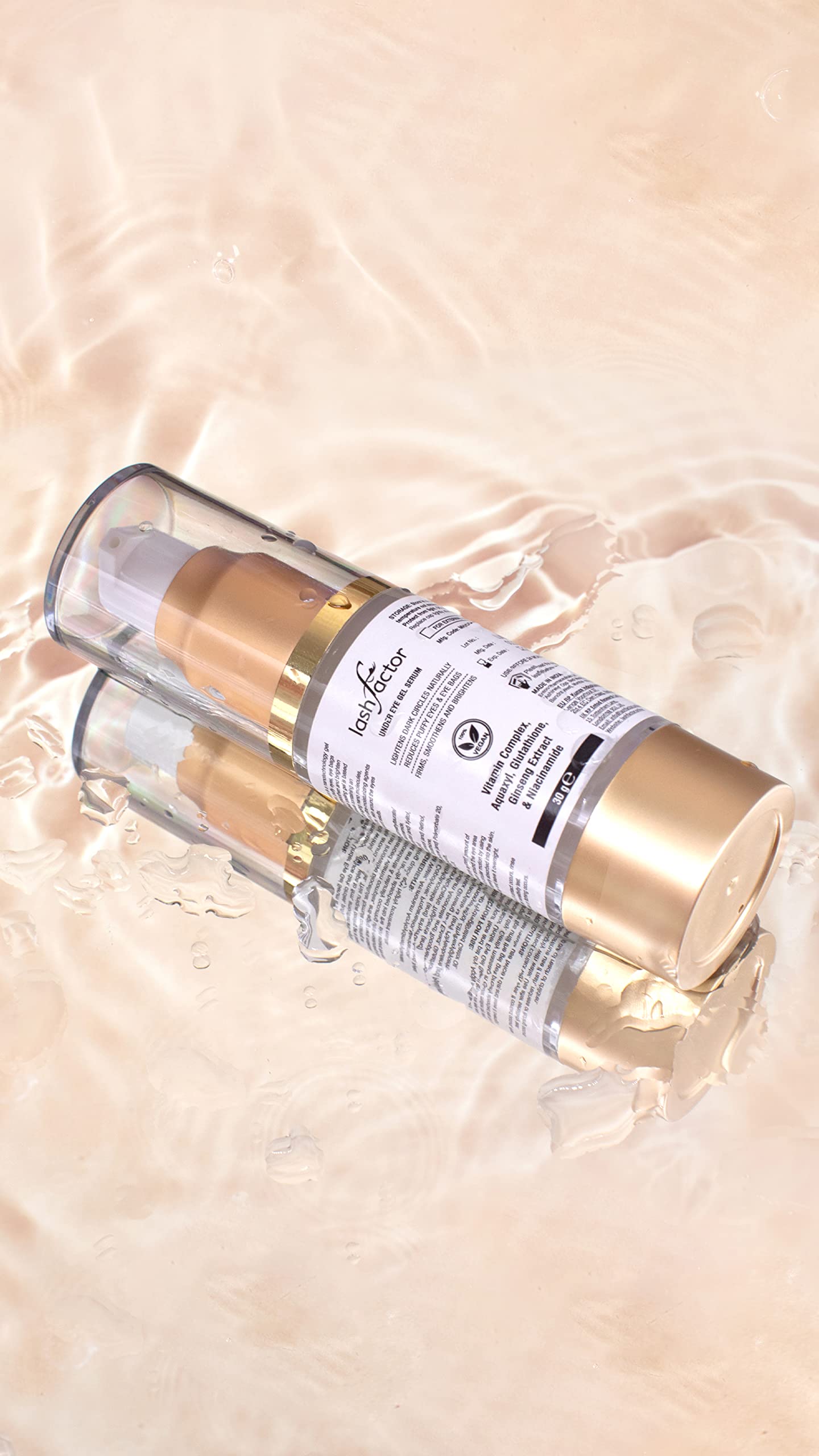 Lashfactor Under Eye Gel Serum - Hydrating Eye Serum for Dark Circles, Puffy Eyes, Eye Bags - Eye Bags Remover - Anti Ageing Eye Serum - Scientifically Proven & Vegan - 30g