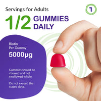 Biotin Gummies 10000mcg Per Serving – 150 High Strength Vitamin B7 for Hair Growth, Skin & Energy Support | Natural Strawberry Flavour Biotin Supplement | Vegan Hair Gummies by vh1be