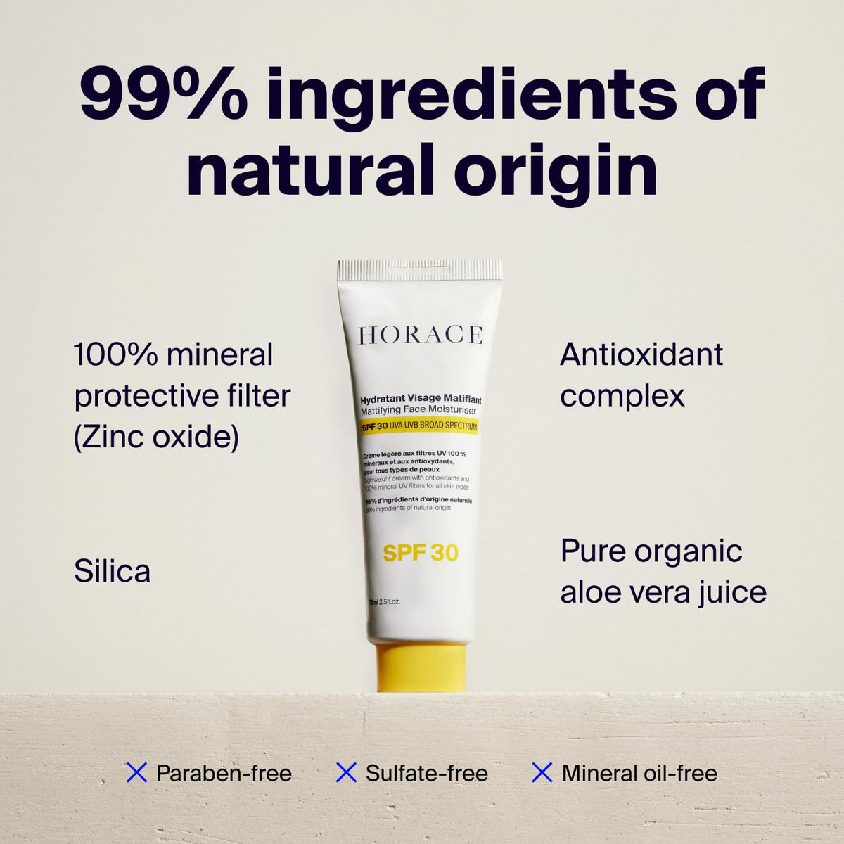 HORACE Mattifying Face Moisturiser SPF30 for Men 75 ml