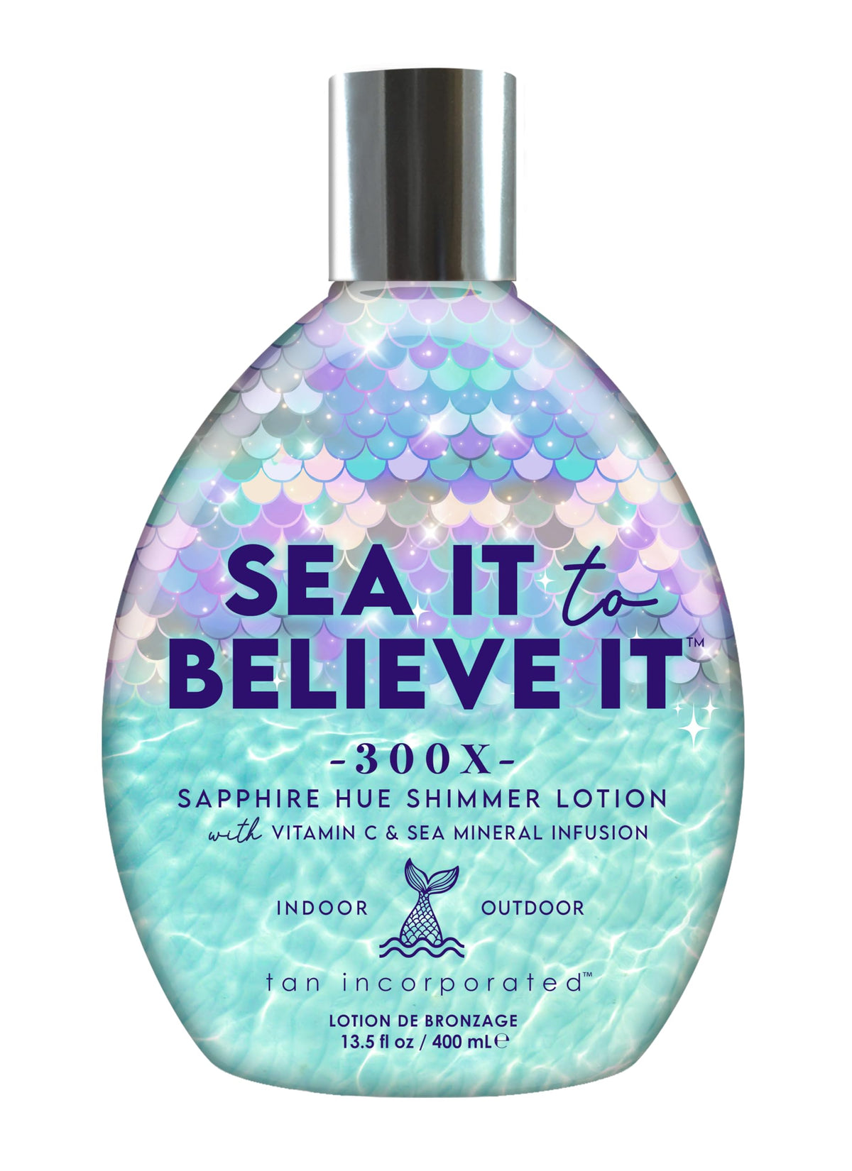 Tan Incorporated Tan Inc Sea It To Believe It 300X Sapphire Hue Shimmer Tanning Lotion 13.5oz