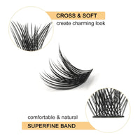 QUEWEL Individual Lashes 72 Pcs DIY Cluster Eyelashes C Curl 8mm Mega Matte Eyelashes Individual Volume False ELashes Soft & Light For Home Use(Flufy-C-8mm)