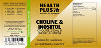 Health Plus Choline & Inositol Vitamin B Supplement - 90 Tablets
