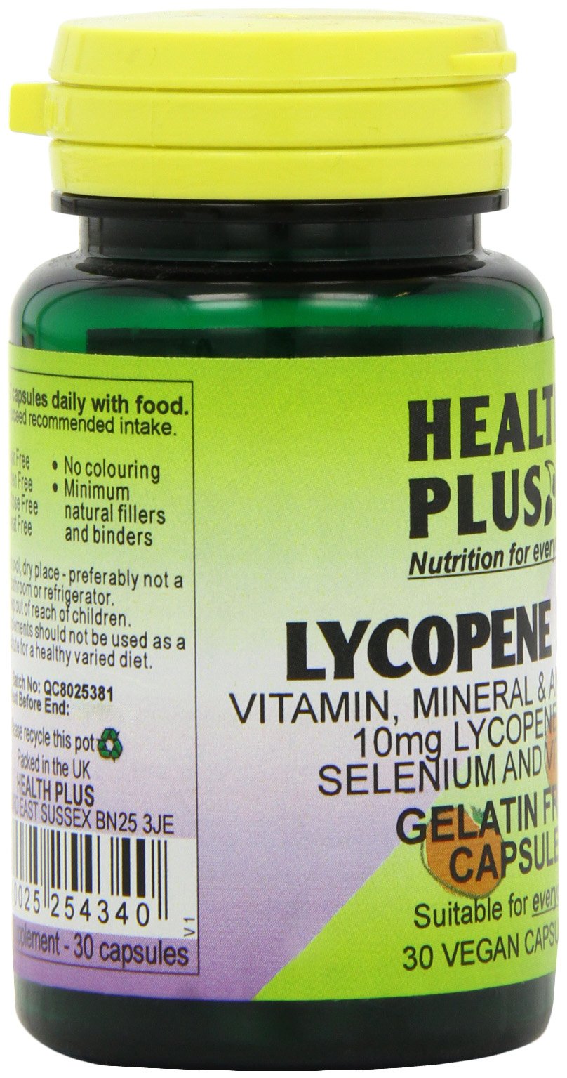 Health Plus Lycopene Plus 10mg Men's Health Plant Supplement - 30 Gelatin Free Capsules
