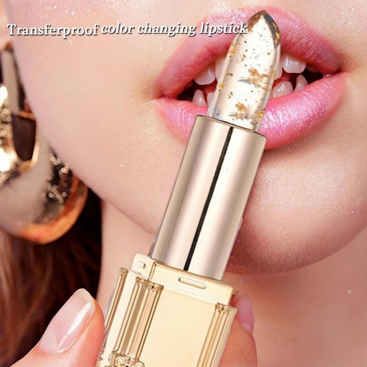 AurolaGlow Colour Changing Lipstick PH Adjusting Lipstick, Temperature Sensitive Lip Balm with Gold Foil, Transfer Proof & Hydrating, Long Lasting Moisturizing Glossy Shine for All Skin Tones Women